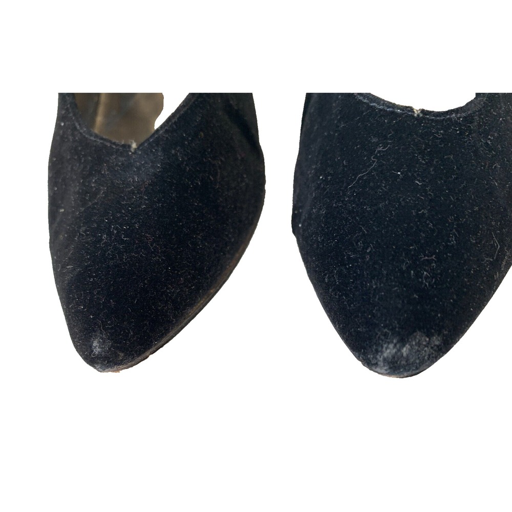Vintage Nina Velvet Pumps Cuban Heel Pointy Toe Slip On Black 7.5 *GUC - Picture 7 of 8